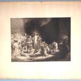 Radierung nach Rembrandt: "Christus heilt die Kranken", um 1900 - Foto 1