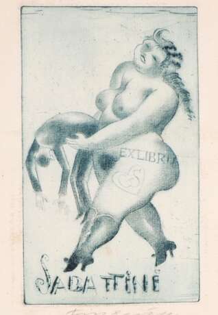 Michel Fingesten (1884-1943), erotisches Exlibris, 1. Hälfte 20. Jh. - фото 2