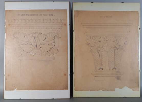 Zwei architektonische Zeichnungen, um 1800 - Foto 1