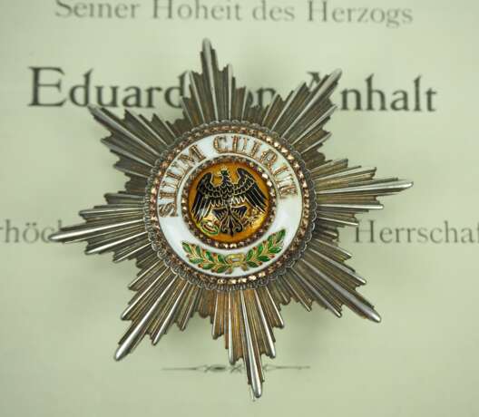 Preussen: Hoher Orden vom Schwarzen Adler, Bruststern des Herzog Eduard von Anhalt. - фото 1