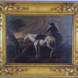 Gemälde: Reiter mit 2 Pferden, Ende 19. Jh. - photo 1