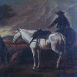 Gemälde: Reiter mit 2 Pferden, Ende 19. Jh. - photo 2