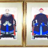 Paar große Porträts, chinesische Würdenträger / Mandarin (Beamte), Qing-Dynastie wohl 18./19. Jh. - photo 1