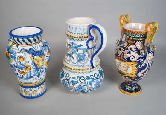 3 Teile italienische Keramik, wohl 19. Jh. - photo 2