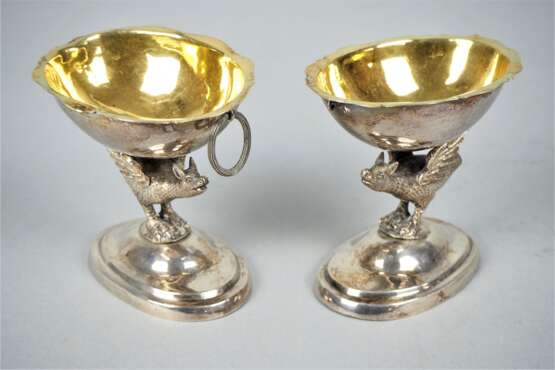 Salz- und Pfeffer Schälchen aus Silber, um 1800 - Foto 2
