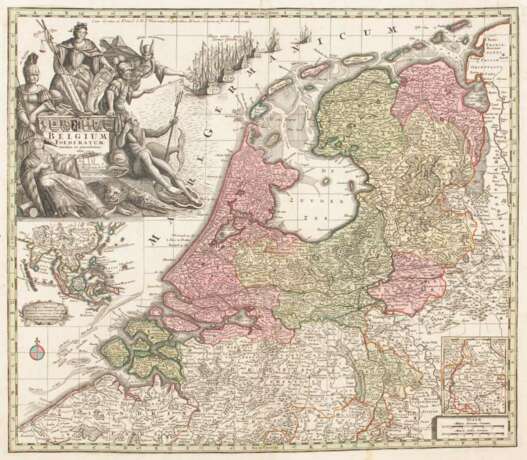 Landkarte der Vereinigten Niederlande. - Foto 1