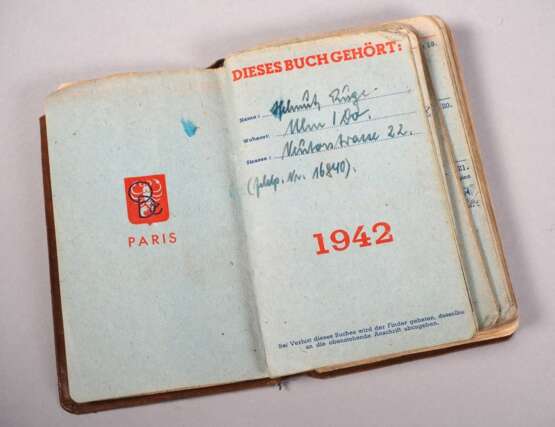 Taschenkalender von 1942 Wehrmacht eines Ulmer Offiziers - photo 2