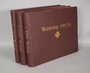 Großer Bilderatlas des Weltkrieges 1914/18, Band 1-3 - F. Bruckmann, München