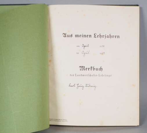 Blut und Boden Tagebuch Gesellenbuch Berichtsheft Reichsnährstand 3.Reich - photo 2