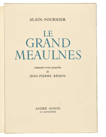 Alain-Fournier (pseudonym of Henri-Alban Fournier, 1886-1914) – Jean-Pierre Rémon (b.1928, illustrator) - photo 3