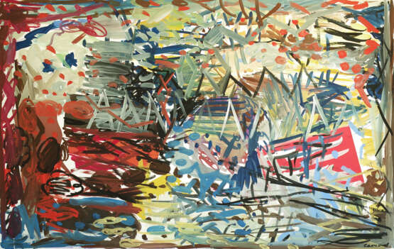 Колокол Paper Gouache Abstract Expressionism Landscape painting Russia 2023 - photo 1