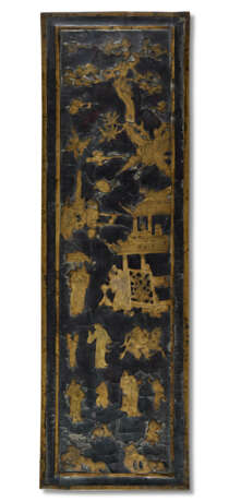 A METAL-INLAID BLACK LACQUER RECTANGULAR BOX AND COVER - фото 1