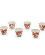 Tongzhi period. SIX IRON-RED-DECORATED 'DRAGON' CUPS