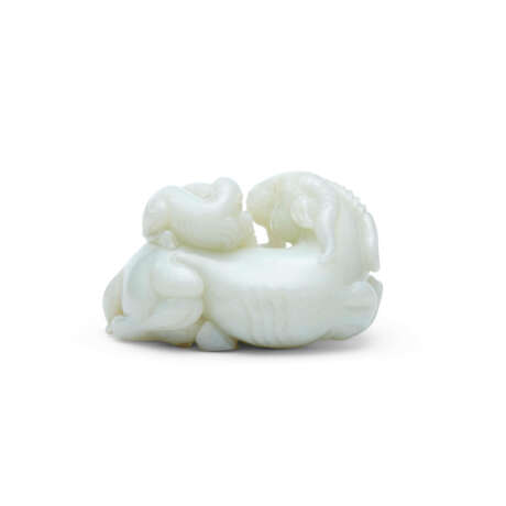 A WHITE JADE GROUP OF RAMS - photo 2