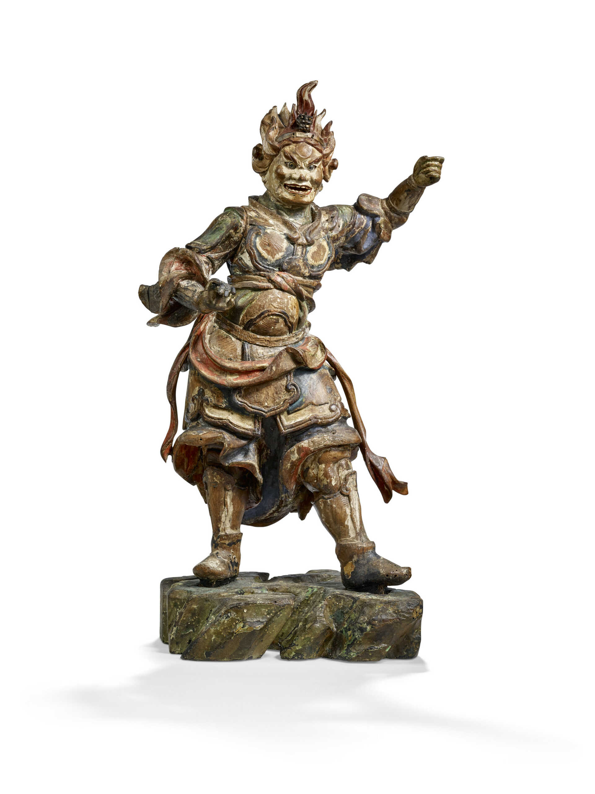 A LACQUERED WOOD FIGURE OF THE DIVINE GENERAL ANILA (ANIRA TAISHO)