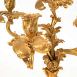 Paar vergoldete, 4-flammige Bronze-Gira - фото 2