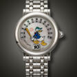 GERALD GENTA, STAINLESS STEEL JUMP HOUR 'RETRO, DONALD DUCK', WITH MOTHER-OF-PEARL DIAL, REF. G.3632 - Archives des enchères