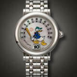 GERALD GENTA, STAINLESS STEEL JUMP HOUR 'RETRO, DONALD DUCK', WITH MOTHER-OF-PEARL DIAL, REF. G.3632 - photo 1