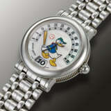 GERALD GENTA, STAINLESS STEEL JUMP HOUR 'RETRO, DONALD DUCK', WITH MOTHER-OF-PEARL DIAL, REF. G.3632 - photo 2