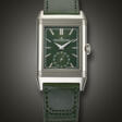 JAEGER-LECOULTRE, STAINLESS STEEL ‘REVERSO TRIBUTE’, WITH GREEN DIAL, REF. 214.8.62 - Auktionsarchiv
