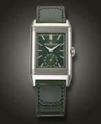 Jaeger-LeCoultre. JAEGER-LECOULTRE, STAINLESS STEEL ‘REVERSO TRIBUTE’, WITH GREEN DIAL, REF. 214.8.62