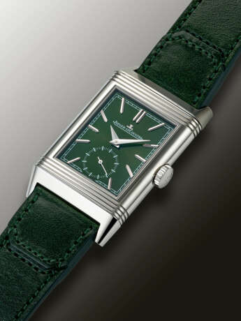 JAEGER-LECOULTRE, STAINLESS STEEL ‘REVERSO TRIBUTE’, WITH GREEN DIAL, REF. 214.8.62 - Foto 2