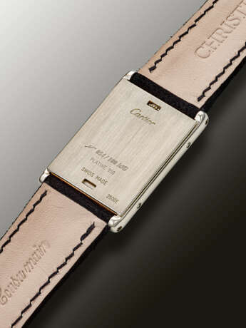 CARTIER, LIMITED EDITION PLATINUM AND PINK GOLD 'TANK BASCULANTE', NO. 54/100, REF. 2500E - photo 3