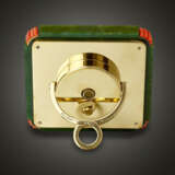 CARTIER, ART DECO NEPHRITE JADE, GILT, CORAL, YELLOW GOLD AND GEM EIGHT DAY CLOCK - фото 3