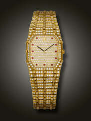 AUDEMARS PIGUET, YELLOW GOLD, DIAMOND AND RUBY-SET ‘BAMBOO’