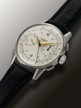 LONGINES, STAINLESS STEEL FLYBACK CHRONOGRAPH WRISTWATCH, REF. 5966 - Foto 2