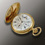 HENRY CAPT, YELLOW GOLD PERPETUAL CALENDAR HUNTER CASE POCKET WATCH, WITH MOON PHASES - photo 2