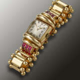 ROLEX, YELLOW GOLD AND RUBY-SET WRISTWATCH, REF. 4389 - Foto 2