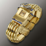 PATEK PHILIPPE, YELLOW GOLD, DIAMOND AND SAPPHIRE-SET WRISTWATCH - фото 4