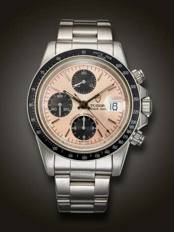 TUDOR, STAINLESS STEEL CHRONOGRAPH 'PRINCE', WITH PINK DIAL, REF. 79160 - Foto 1