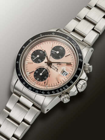 TUDOR, STAINLESS STEEL CHRONOGRAPH 'PRINCE', WITH PINK DIAL, REF. 79160 - photo 2
