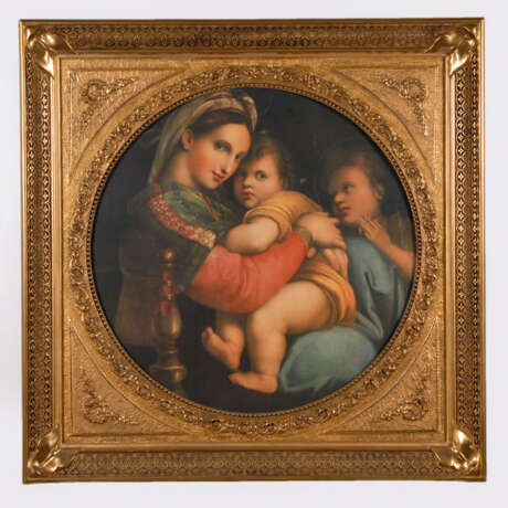 Goldrahmen mit Kopie der Madonna della - Foto 1