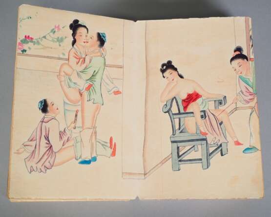Faltbuch Erotika, China um 1900, Chinesisches Kopfkissenbuch (pillow book - shunga) - photo 3