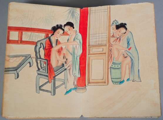 Faltbuch Erotika, China um 1900, Chinesisches Kopfkissenbuch (pillow book - shunga) - photo 4