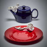 Ico Parisi. Blue ceramic teapot and red ceramic cake… - photo 2