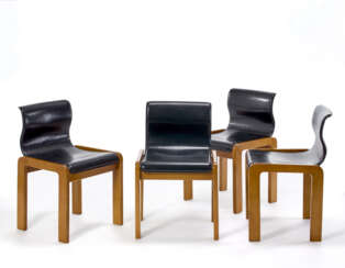 Afra Scarpa (1937-2011) e Tobia Scarpa (1935). Four chairs. Produced by Cassina, Italy,…