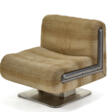 Giuseppe Rossi. Rare upholstered armchair in beige strip… - Auction archive