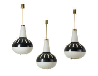 MAX INGRAND. Three suspension lamps model "1954". Pro…