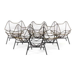Luciano Grassi, Sergio Conti e Marisa Forlani. Six armchairs model "Artiginato" of the…