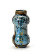 Serge Vandercam. Terracotta vase glazed in shades of blue…