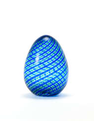 Venini. Egg. Murano, 1991. Blown twisted cane bl…