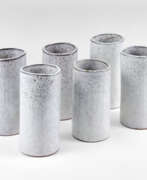 Алессио Таска. Alessio Tasca. Six glasses in gres enamelled in grey. I…