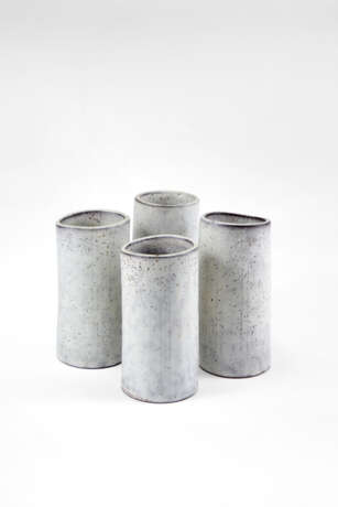 Alessio Tasca. Four glasses in gres enamelled in grey.… - photo 1