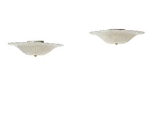 Manifattura di Murano. Pair of "dewdrop" glass ceiling lamps. 2…