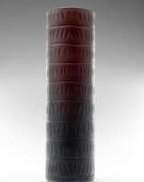 Marcello Panza. Cylindrical vase in dark amethyst blown…