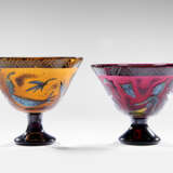 Ulrica Hydman Vallien. Two unique small bowls in orange and ame… - photo 1